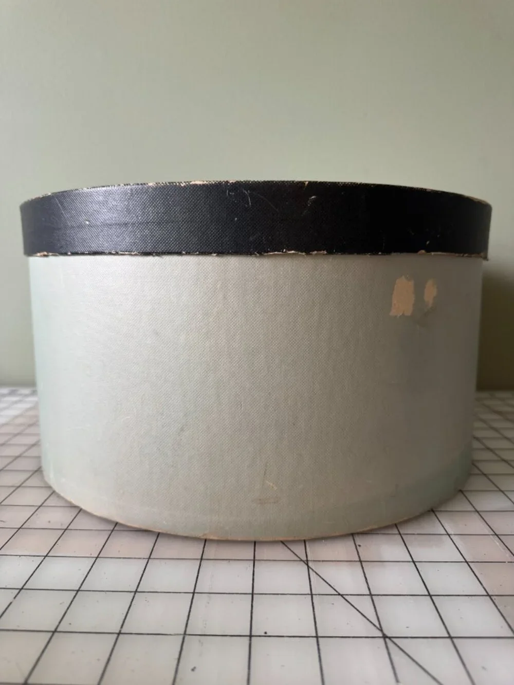 Vintage Aqua Hat Box | Retro Storage Case | Mid Century